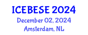 International Conference on Environmental, Biological, Ecological Sciences and Engineering (ICEBESE) December 02, 2024 - Amsterdam, Netherlands