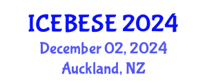 International Conference on Environmental, Biological, Ecological Sciences and Engineering (ICEBESE) December 02, 2024 - Auckland, New Zealand