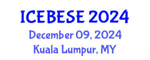 International Conference on Environmental, Biological, Ecological Sciences and Engineering (ICEBESE) December 09, 2024 - Kuala Lumpur, Malaysia