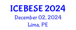 International Conference on Environmental, Biological, Ecological Sciences and Engineering (ICEBESE) December 02, 2024 - Lima, Peru