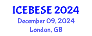 International Conference on Environmental, Biological, Ecological Sciences and Engineering (ICEBESE) December 09, 2024 - London, United Kingdom