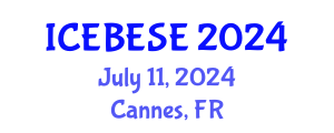International Conference on Environmental, Biological, Ecological Sciences and Engineering (ICEBESE) July 11, 2024 - Cannes, France