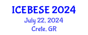 International Conference on Environmental, Biological, Ecological Sciences and Engineering (ICEBESE) July 22, 2024 - Crete, Greece