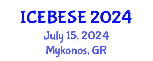 International Conference on Environmental, Biological, Ecological Sciences and Engineering (ICEBESE) July 15, 2024 - Mykonos, Greece