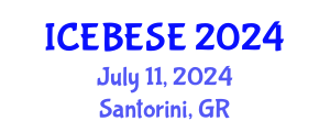 International Conference on Environmental, Biological, Ecological Sciences and Engineering (ICEBESE) July 11, 2024 - Santorini, Greece