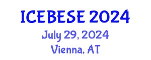 International Conference on Environmental, Biological, Ecological Sciences and Engineering (ICEBESE) July 29, 2024 - Vienna, Austria