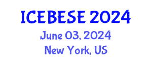 International Conference on Environmental, Biological, Ecological Sciences and Engineering (ICEBESE) June 03, 2024 - New York, United States
