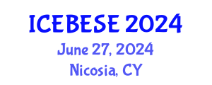 International Conference on Environmental, Biological, Ecological Sciences and Engineering (ICEBESE) June 27, 2024 - Nicosia, Cyprus