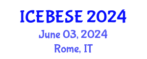 International Conference on Environmental, Biological, Ecological Sciences and Engineering (ICEBESE) June 03, 2024 - Rome, Italy