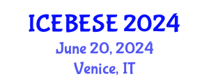 International Conference on Environmental, Biological, Ecological Sciences and Engineering (ICEBESE) June 20, 2024 - Venice, Italy