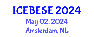 International Conference on Environmental, Biological, Ecological Sciences and Engineering (ICEBESE) May 02, 2024 - Amsterdam, Netherlands