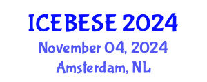 International Conference on Environmental, Biological, Ecological Sciences and Engineering (ICEBESE) November 04, 2024 - Amsterdam, Netherlands