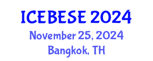 International Conference on Environmental, Biological, Ecological Sciences and Engineering (ICEBESE) November 25, 2024 - Bangkok, Thailand