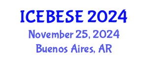 International Conference on Environmental, Biological, Ecological Sciences and Engineering (ICEBESE) November 25, 2024 - Buenos Aires, Argentina