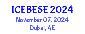 International Conference on Environmental, Biological, Ecological Sciences and Engineering (ICEBESE) November 07, 2024 - Dubai, United Arab Emirates
