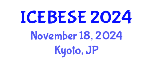 International Conference on Environmental, Biological, Ecological Sciences and Engineering (ICEBESE) November 18, 2024 - Kyoto, Japan