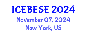 International Conference on Environmental, Biological, Ecological Sciences and Engineering (ICEBESE) November 07, 2024 - New York, United States