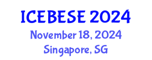 International Conference on Environmental, Biological, Ecological Sciences and Engineering (ICEBESE) November 18, 2024 - Singapore, Singapore