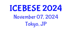 International Conference on Environmental, Biological, Ecological Sciences and Engineering (ICEBESE) November 07, 2024 - Tokyo, Japan