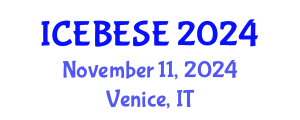 International Conference on Environmental, Biological, Ecological Sciences and Engineering (ICEBESE) November 11, 2024 - Venice, Italy