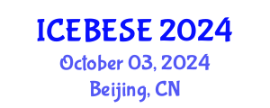 International Conference on Environmental, Biological, Ecological Sciences and Engineering (ICEBESE) October 03, 2024 - Beijing, China