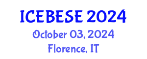 International Conference on Environmental, Biological, Ecological Sciences and Engineering (ICEBESE) October 03, 2024 - Florence, Italy
