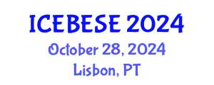 International Conference on Environmental, Biological, Ecological Sciences and Engineering (ICEBESE) October 28, 2024 - Lisbon, Portugal
