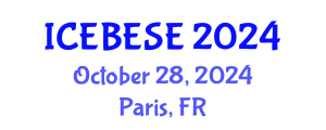 International Conference on Environmental, Biological, Ecological Sciences and Engineering (ICEBESE) October 28, 2024 - Paris, France