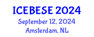International Conference on Environmental, Biological, Ecological Sciences and Engineering (ICEBESE) September 12, 2024 - Amsterdam, Netherlands