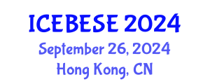 International Conference on Environmental, Biological, Ecological Sciences and Engineering (ICEBESE) September 26, 2024 - Hong Kong, China