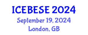 International Conference on Environmental, Biological, Ecological Sciences and Engineering (ICEBESE) September 19, 2024 - London, United Kingdom