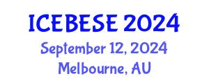 International Conference on Environmental, Biological, Ecological Sciences and Engineering (ICEBESE) September 12, 2024 - Melbourne, Australia