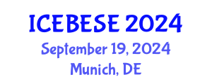 International Conference on Environmental, Biological, Ecological Sciences and Engineering (ICEBESE) September 19, 2024 - Munich, Germany