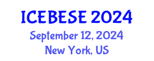 International Conference on Environmental, Biological, Ecological Sciences and Engineering (ICEBESE) September 12, 2024 - New York, United States