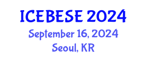 International Conference on Environmental, Biological, Ecological Sciences and Engineering (ICEBESE) September 16, 2024 - Seoul, Republic of Korea