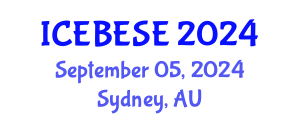 International Conference on Environmental, Biological, Ecological Sciences and Engineering (ICEBESE) September 05, 2024 - Sydney, Australia
