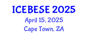 International Conference on Environmental, Biological, Ecological Sciences and Engineering (ICEBESE) April 15, 2025 - Cape Town, South Africa