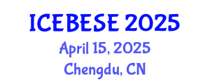 International Conference on Environmental, Biological, Ecological Sciences and Engineering (ICEBESE) April 15, 2025 - Chengdu, China