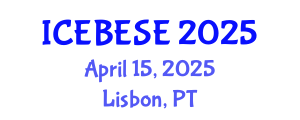 International Conference on Environmental, Biological, Ecological Sciences and Engineering (ICEBESE) April 15, 2025 - Lisbon, Portugal