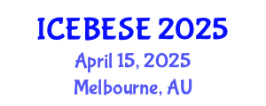 International Conference on Environmental, Biological, Ecological Sciences and Engineering (ICEBESE) April 15, 2025 - Melbourne, Australia