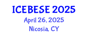 International Conference on Environmental, Biological, Ecological Sciences and Engineering (ICEBESE) April 26, 2025 - Nicosia, Cyprus