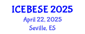 International Conference on Environmental, Biological, Ecological Sciences and Engineering (ICEBESE) April 22, 2025 - Seville, Spain