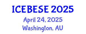 International Conference on Environmental, Biological, Ecological Sciences and Engineering (ICEBESE) April 24, 2025 - Washington, Australia