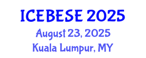 International Conference on Environmental, Biological, Ecological Sciences and Engineering (ICEBESE) August 23, 2025 - Kuala Lumpur, Malaysia