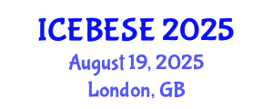 International Conference on Environmental, Biological, Ecological Sciences and Engineering (ICEBESE) August 19, 2025 - London, United Kingdom