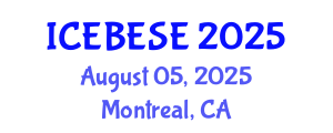 International Conference on Environmental, Biological, Ecological Sciences and Engineering (ICEBESE) August 05, 2025 - Montreal, Canada