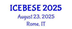 International Conference on Environmental, Biological, Ecological Sciences and Engineering (ICEBESE) August 23, 2025 - Rome, Italy