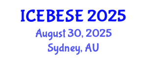 International Conference on Environmental, Biological, Ecological Sciences and Engineering (ICEBESE) August 30, 2025 - Sydney, Australia
