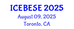 International Conference on Environmental, Biological, Ecological Sciences and Engineering (ICEBESE) August 09, 2025 - Toronto, Canada