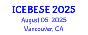 International Conference on Environmental, Biological, Ecological Sciences and Engineering (ICEBESE) August 05, 2025 - Vancouver, Canada